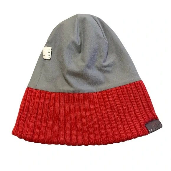 Under Armour Women’s/Unisex Vibrant Red Cable Knit Cuffed Beanie Comfy Warm - Picture 6 of 6